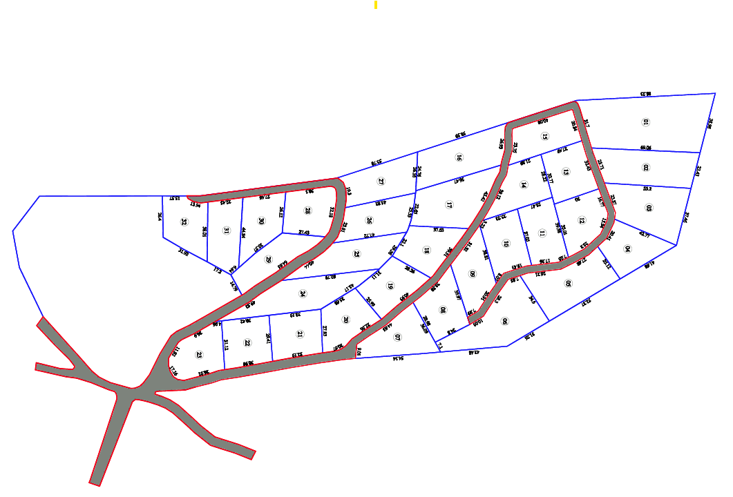 Nestland Velhe farmhouse plot layout map with clear plot divisions and infrastructure details